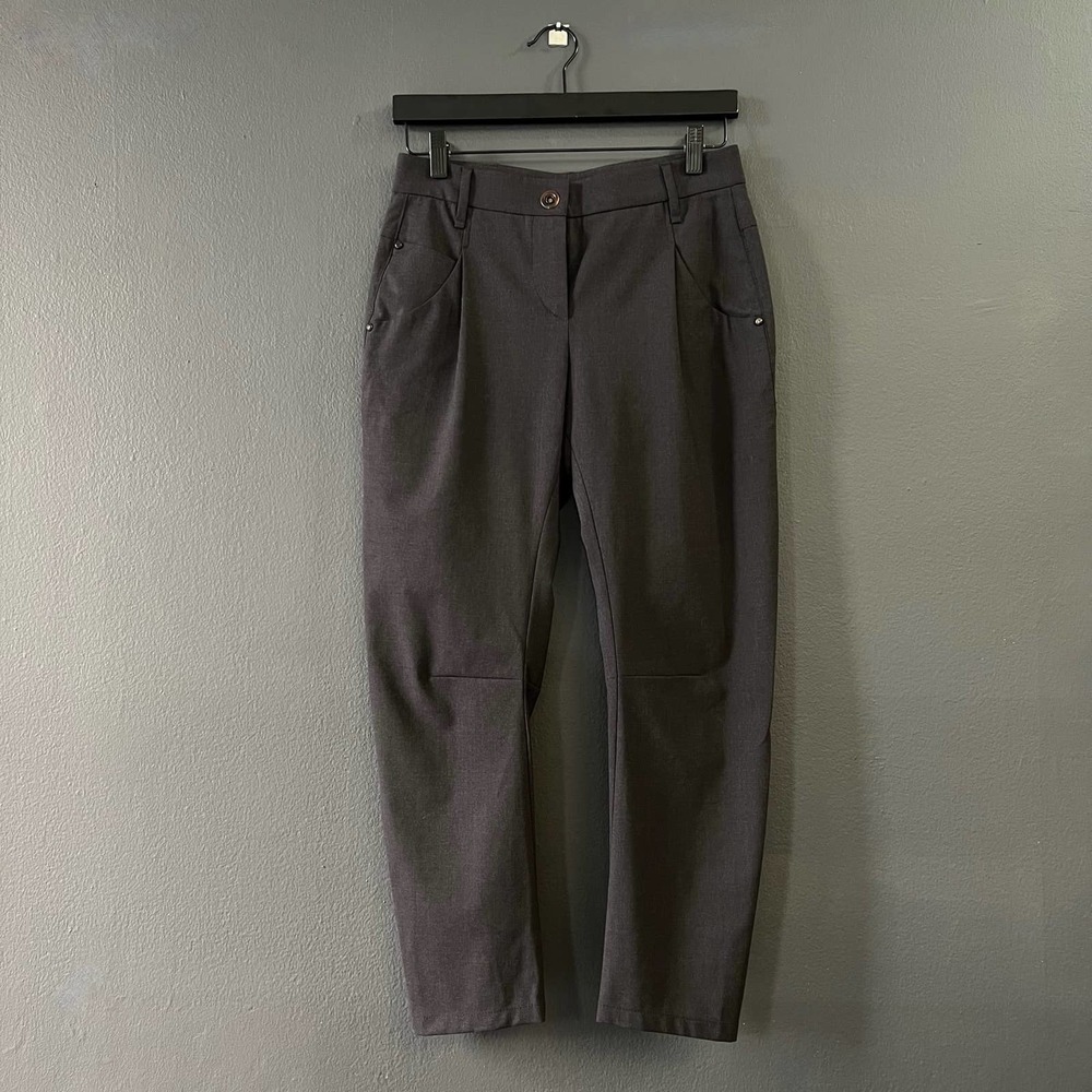 Brunello Cucinelli Grey Spiral Hem Pants